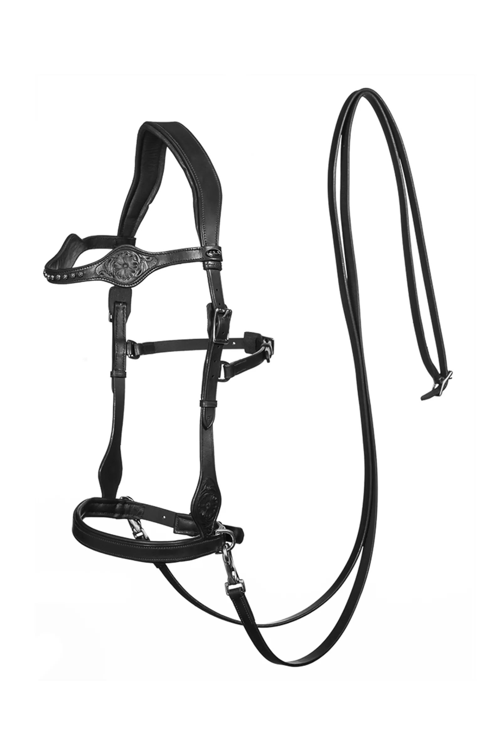 New Dandy Sidepull (System 3) Leather, W/ Leather Clip Reins Bridons Et Filets