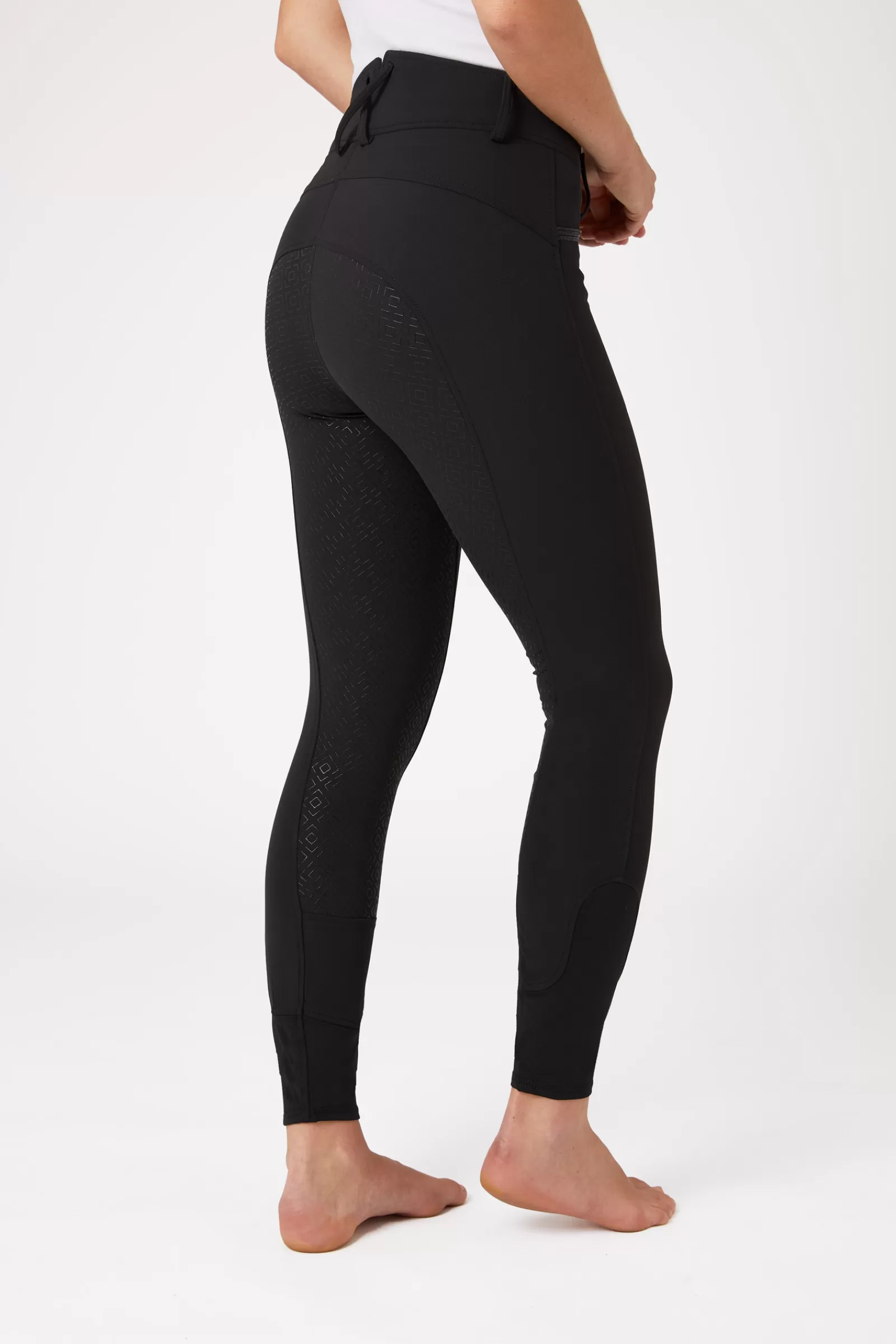 horze Pantalon D'équitation Taille Haute Cristaux Poche Silicone Fond Integral Femme< Pantalons D'équitation Fond Integral