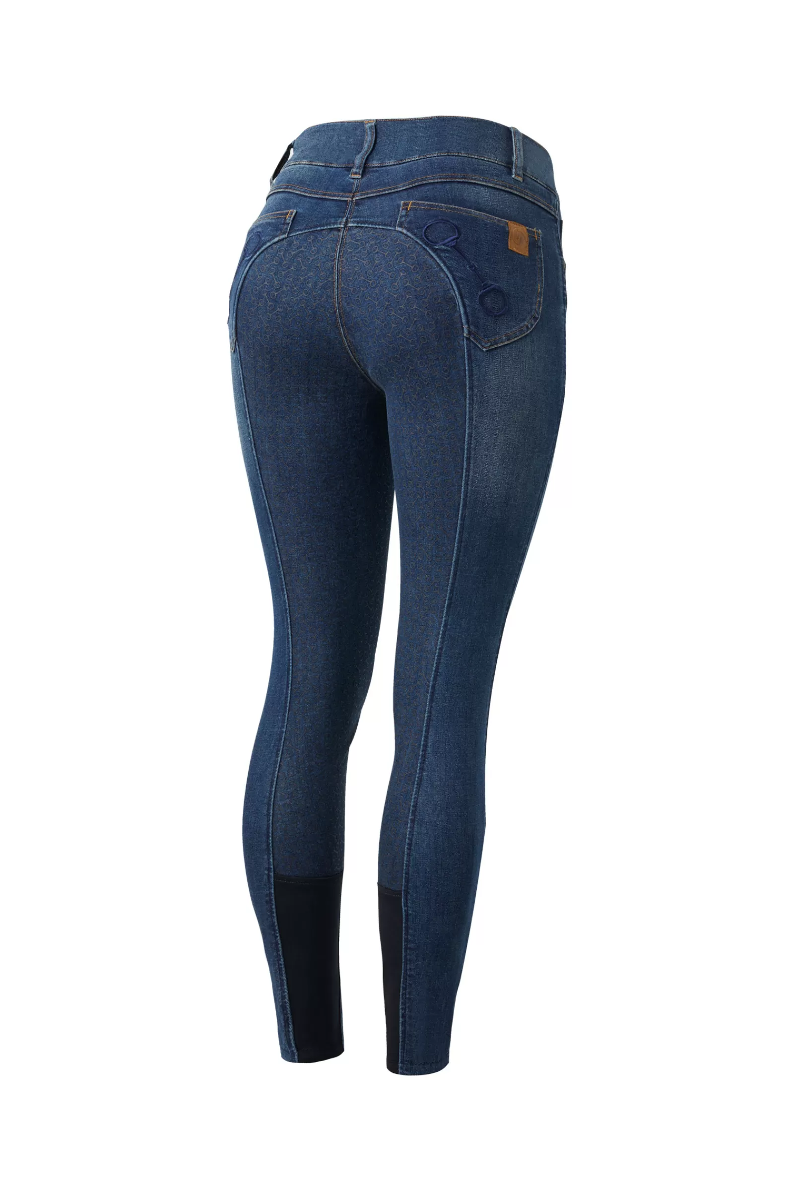 horze Pantalon D'équitation Fond Integral Silicone Jean Taille Haute Kaia, Femme< Pantalons D'équitation Fond Integral
