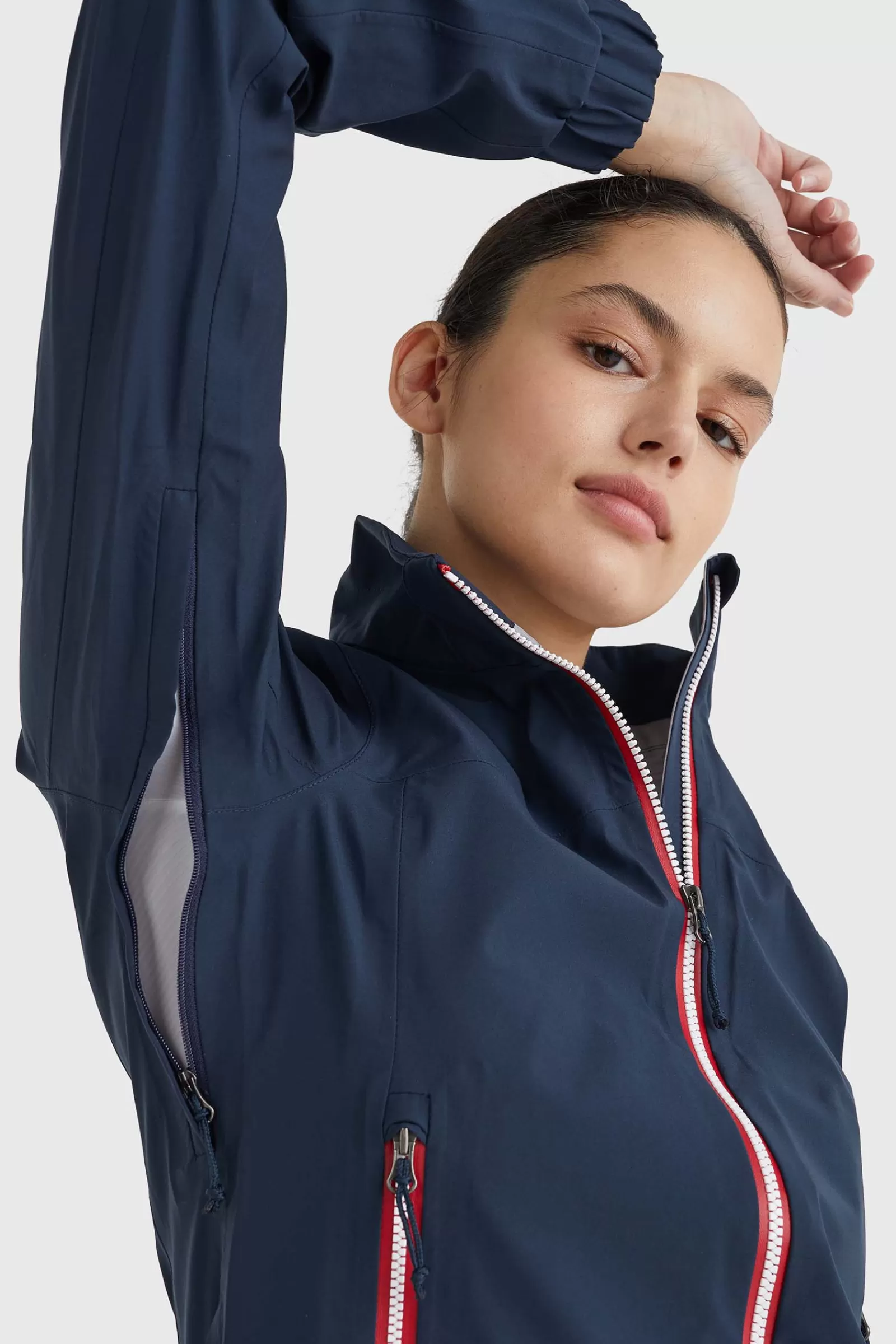 tommyhilfigerequestrian Tommy Hilfiger Equestrian Veste De Pluie Unicolor Pour Femmes< Vêtements De Pluie
